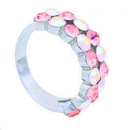 Ring "Trendy" - light peach/crystal aurore boreale