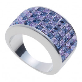 Ring "Minisquare 5-reihig" - tanzanite/violette