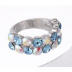 Ring "Trendy" - aqua/crystal aurore boreale