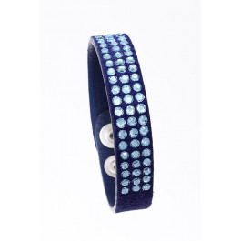 Buckskin bracelet "Flatback" - navy blue