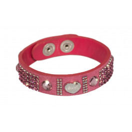 Buckskin bracelet "Patchwork", single - pink