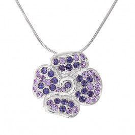 Necklace "Heart Flower" - tanzanite/violette