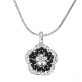 Necklace "Mini-Flower" - crystal/jet