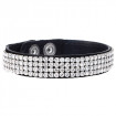 Leather bracelet "Trendy" - black/crystal