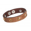 Leather bracelet "Rivets" - brown/topaz
