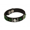 Buckskin bracelet "Patchwork", single - black/green