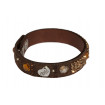 Buckskin bracelet "Patchwork", single - dark brown