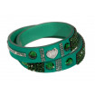 Buckskin bracelet "Patchwork", double - green