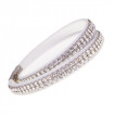 Leather bracelet "Trendy Mesh", double - white/crystal