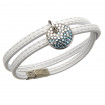 Ladies' leather bracelet "Cleopatra" - white/aqua/turquoise