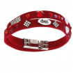 Ladies' bracelet "Patchwork", narrow, double - red