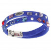 Ladies' bracelet "Patchwork", narrow, double - royal blue/mattmulti
