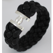 Leather bracelet "Manhattan", men / women - black