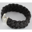 Leather bracelet "Manhattan", men / women - black-anthracite