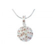 Necklace "Cabochon" - light rose/crystal aurore boreale