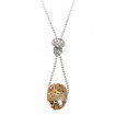 Necklace "Upsilon" - golden shadow/crystal