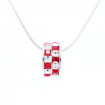 Necklace "Small Wheel Minisquare“ - crystal/light siam