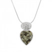 Necklace "Dream Heart", small - silver night/black diamond