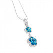 Necklace "Floret", double - aqua