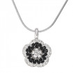Necklace "Mini-Flower" - crystal/jet