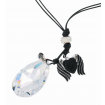 Necklace "Flying Heart" - crystal/jet
