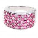 Ring "Minisquare 5-rowed" - pink/light rose