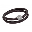 Leather bracelet "Magnet" - black
