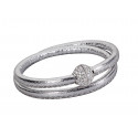 Leather bracelet "Magnet" - silver