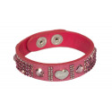 Buckskin bracelet "Patchwork", single - pink