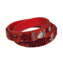 Buckskin bracelet "Patchwork", double - red