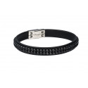 Leather bracelet "Trendy Mesh", single - black