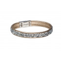 Leather bracelet "Trendy Minirocks", single - bronze/crystal