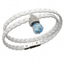Ladies‘ leather bracelet „Fabergé“ - white/aqua