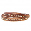 Leather bracelet "West Coast", double - rosegold