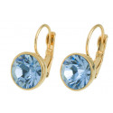 Ear stud "Solitaire One Diamond" - golden/lt. saphire