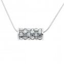 Necklace "Tunnel Minisquare“ - silver night/black diamond