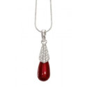 Necklace "Teardrop Pearl" - dark red