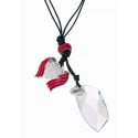 Necklace "Flying Heart" - crystal/light siam