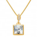 Necklace "Dream Square Single" - gold/crystal