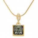 Necklace "Dream Square Single" - gold/black diamond