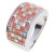 Ring "Minisquare 5-rowed" - light peach/crystal aurore boreale