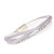 Leather bracelet "Fan" - white/crystal aurore boreale