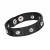 Leather bracelet "Rivets" - black/crystal