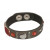 Buckskin bracelet "Patchwork", single - grey/red