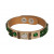 Buckskin bracelet "Patchwork", single - beige/green