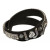 Buckskin bracelet "Patchwork", double - black/crystal