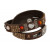 Buckskin bracelet "Patchwork", double - dark brown/orange