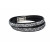 Leather bracelet "Trendy Minirocks", double - black/crystal
