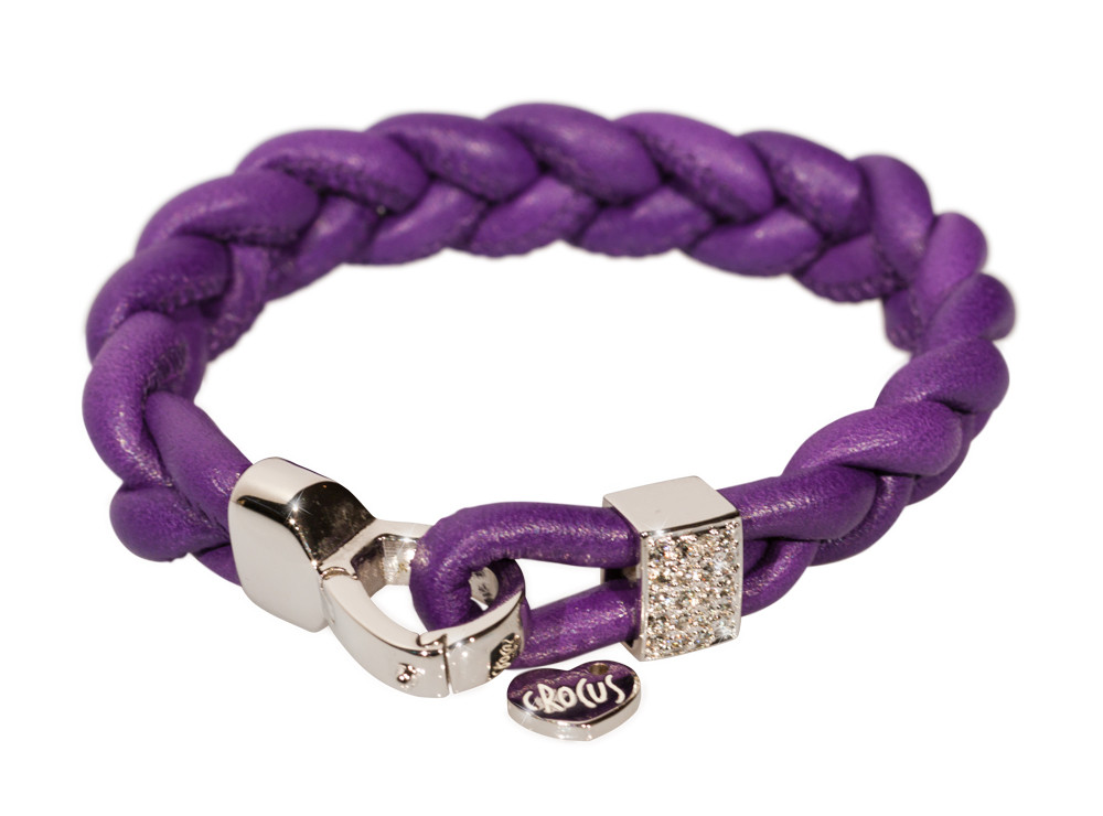 Pandora - Pandora triple wrap purple leather bracelet on Designer Wardrobe
