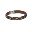 Leather bracelet "Trendy Minirocks", single - brown